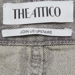 Pre Owned The Attico Grey Denim Essie Cargo Jeans M/Waist 30"