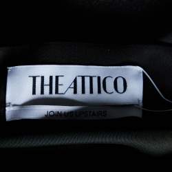 Pre Owned The Attico Black Sateen Draped Clasp Detail One Shoulder Dress S