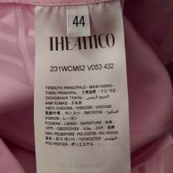 Pre Owned The Attico Pink Satin Slit Detail Charla Midi Dress L