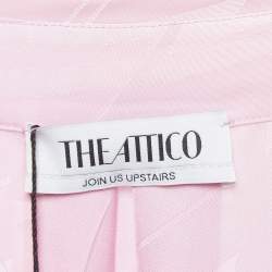 Pre Owned The Attico Pink Satin Slit Detail Charla Midi Dress L