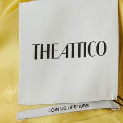 Pre Owned The Attico Pastel Yellow Stretch Knit Double Breasted April Blazer M