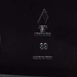 Pre Owned The Attico Black Leather Robin Combat Boots Size 39