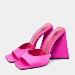 The Attico Pink Satin Devon Slide Sandals Size 37