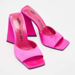 The Attico Pink Satin Devon Slide Sandals Size 37