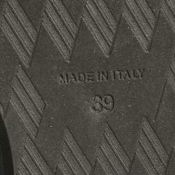 Pre Owned The Attico Black Leather Zip Up Knee Length Boots Size 39