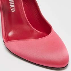 Pre Owned The Attico Pink Satin Carrie Ankle Wrap Pumps Size 40.5