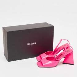 The Attico Pink Leather Piper Ankle Strap Sandals Size 38