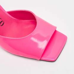 The Attico Pink Leather Piper Ankle Strap Sandals Size 38