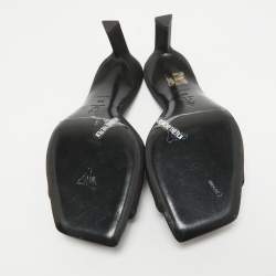 Pre Owned The Attico Black Satin Kaia Slide Sandals Size 36