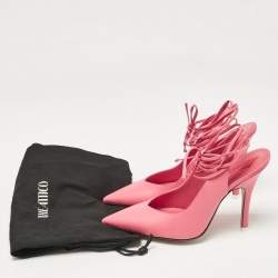 The Attico Pink Leather Venus Ankle Tie Pumps Size 38