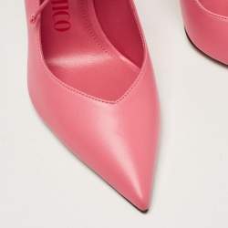 The Attico Pink Leather Venus Ankle Tie Pumps Size 38