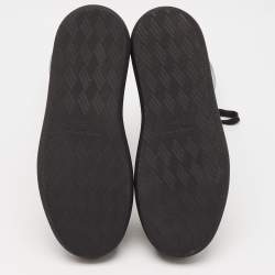 Pre Owned The Attico Black Leather Zip Up  Knee Length Boots Size 39