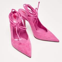 The Attico Pink Suede Venus Ankle Wrap Pumps Size 39