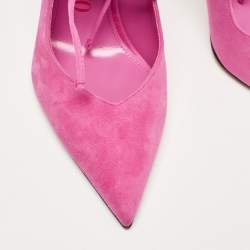 The Attico Pink Suede Venus Ankle Wrap Pumps Size 39