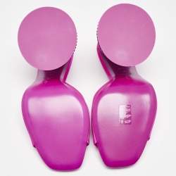 The Attico Fuchsia Satin Crystal Embellished Luz Mules Size 37