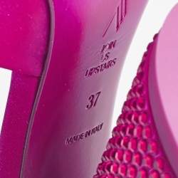 The Attico Fuchsia Satin Crystal Embellished Luz Mules Size 37