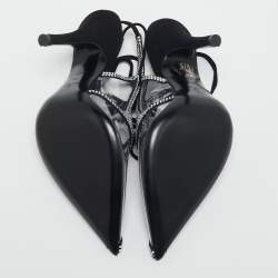 The Attico Transparent PVC and Suede Crystal Embellished Venus Pumps Size 38
