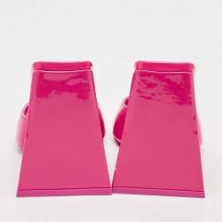 The Attico Fuchsia Patent Leather Devon Slide Sandals Size 37