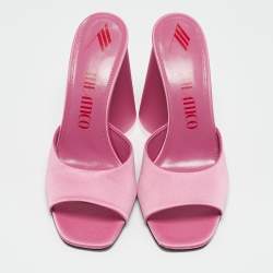 The Attico Pink Satin Luz Mules Size 39.5