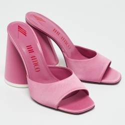 The Attico Pink Satin Luz Mules Size 39.5