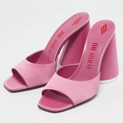 The Attico Pink Satin Luz Mules Size 39.5