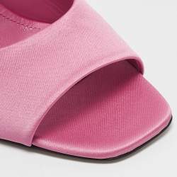 The Attico Pink Satin Luz Mules Size 39.5