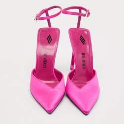 The Attico Pink Satin Perine Ankle Strap Pumps Size 37