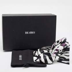 The Attico Black/White Zebra Print Leather Devon Open Toe Sandals Size 36