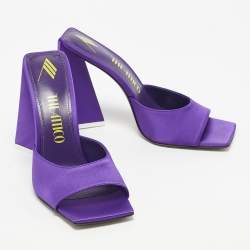Pre Owned The Attico Purple Satin Devon Slide Sandals Size 41