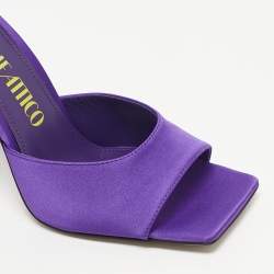 Pre Owned The Attico Purple Satin Devon Slide Sandals Size 41