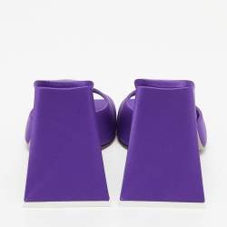 Pre Owned The Attico Purple Satin Devon Slide Sandals Size 41