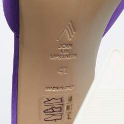 Pre Owned The Attico Purple Satin Devon Slide Sandals Size 41
