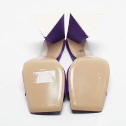 Pre Owned The Attico Purple Satin Devon Slide Sandals Size 41