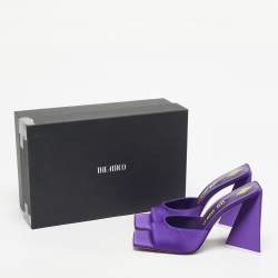 Pre Owned The Attico Purple Satin Devon Slide Sandals Size 41