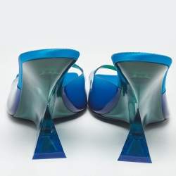 Pre Owned The Attico Blue/Green PVC Cheope Slide Sandals Size 39