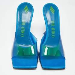 Pre Owned The Attico Blue/Green PVC Cheope Slide Sandals Size 39