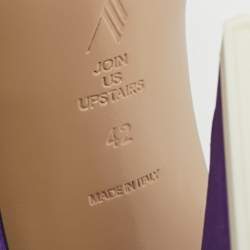 Pre Owned The Attico Devon Size 42 Purple Satin Block Heel Slide Sandals