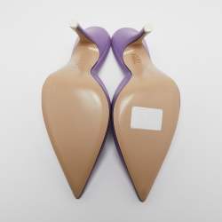 The Attico Purple Leather Venus Pointed Toe Mules Size 40