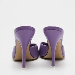 The Attico Purple Leather Venus Pointed Toe Mules Size 40