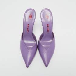 The Attico Purple Leather Venus Pointed Toe Mules Size 40