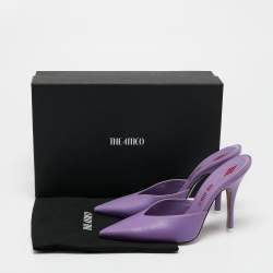 The Attico Purple Leather Venus Pointed Toe Mules Size 40