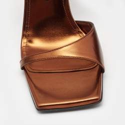 The Attico Metallic Bronze Leather Slingback Sandals Size 39