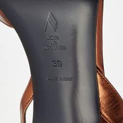 The Attico Metallic Bronze Leather Slingback Sandals Size 39
