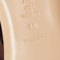 Pre Owned The Attico Brown Suede Ankle Wrap Flat Sandals Size 38