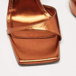 Pre Owned The Attico Brown Leather Slingback Sandals Size 39