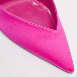 The Attico Pink Satin Perine Ankle Strap Sandals Size 39