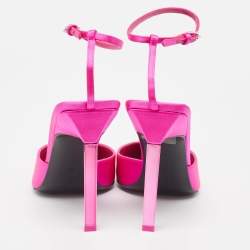 The Attico Pink Satin Perine Ankle Strap Sandals Size 39