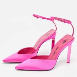 The Attico Pink Satin Perine Ankle Strap Sandals Size 39