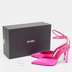 The Attico Pink Satin Perine Ankle Strap Sandals Size 39