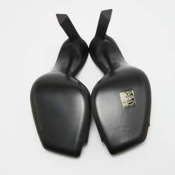 The Attico Black Satin Devon Square Toe Mules Size 37